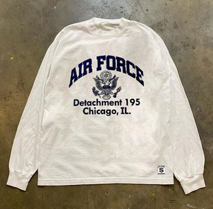 海外订单尾货~撤回外贸美式oversize纯棉长袖T恤男女情侣宽松上衣