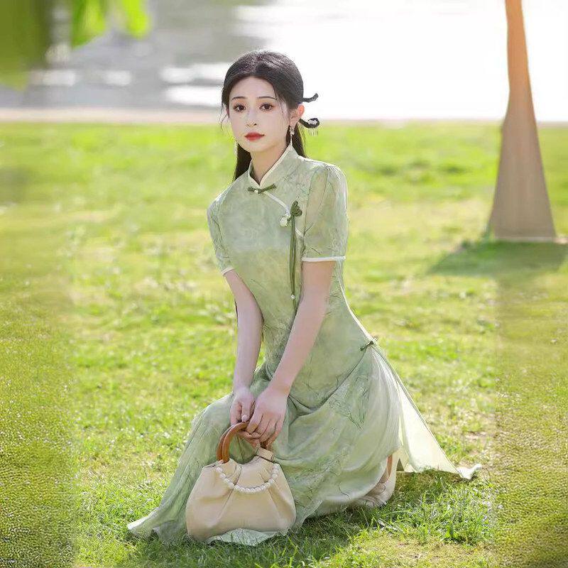 旗袍新款2025款送考新中式高考日常夏季可穿少女年轻改良海云物志