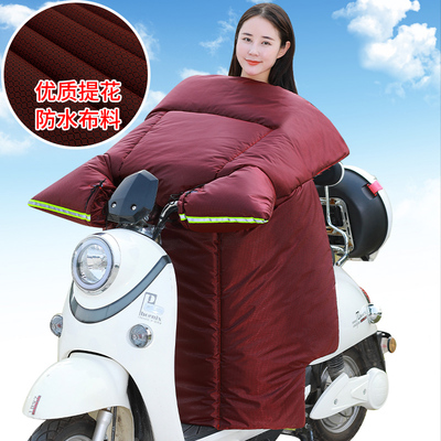 冬季电动车连体挡风被加绒防寒