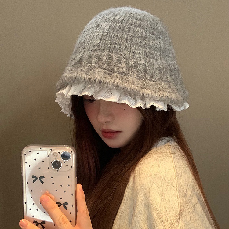 秋冬季新款韩系针织盆帽女
