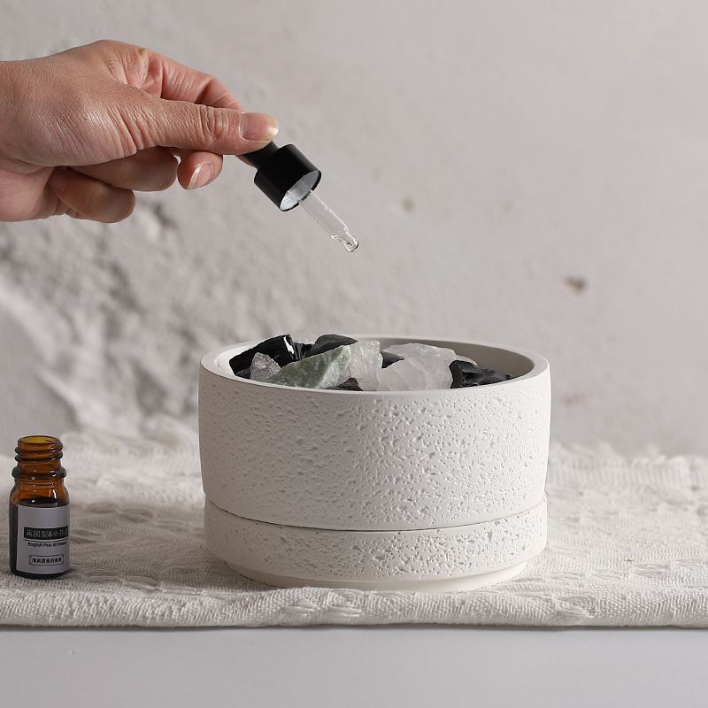 带盖水泥杯香薰容器扩香石收纳