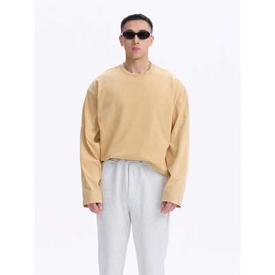 RESPONDENCE  水洗纯色短宽boxy版型打底长袖T恤