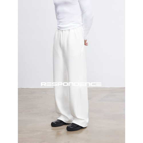 RESPONDENCE 宽松加绒直筒运动卫裤男款加厚秋冬休闲长裤