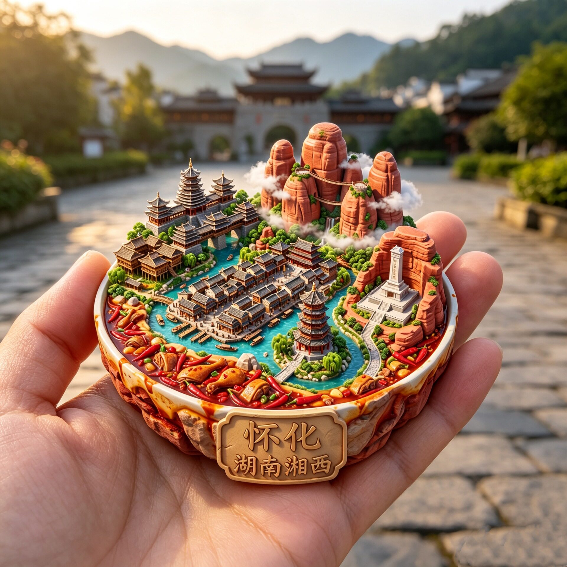 怀化金属冰箱贴批发城市湖南文创产品受降纪念馆芷江旅游纪念品