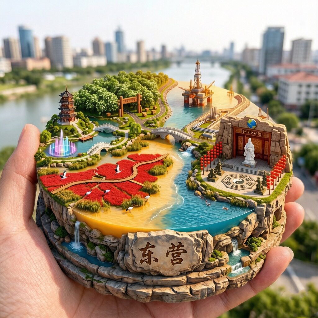 东营冰箱磁贴中国城市山东文创黄河入海口鸣翠湖天宁寺旅游纪念品