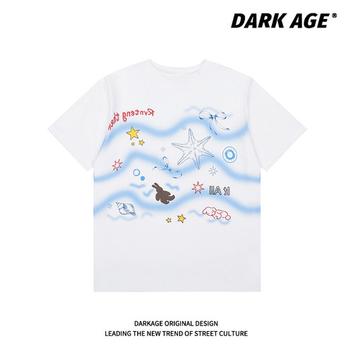 DARKAGE原创海星印花宽松短袖T恤
