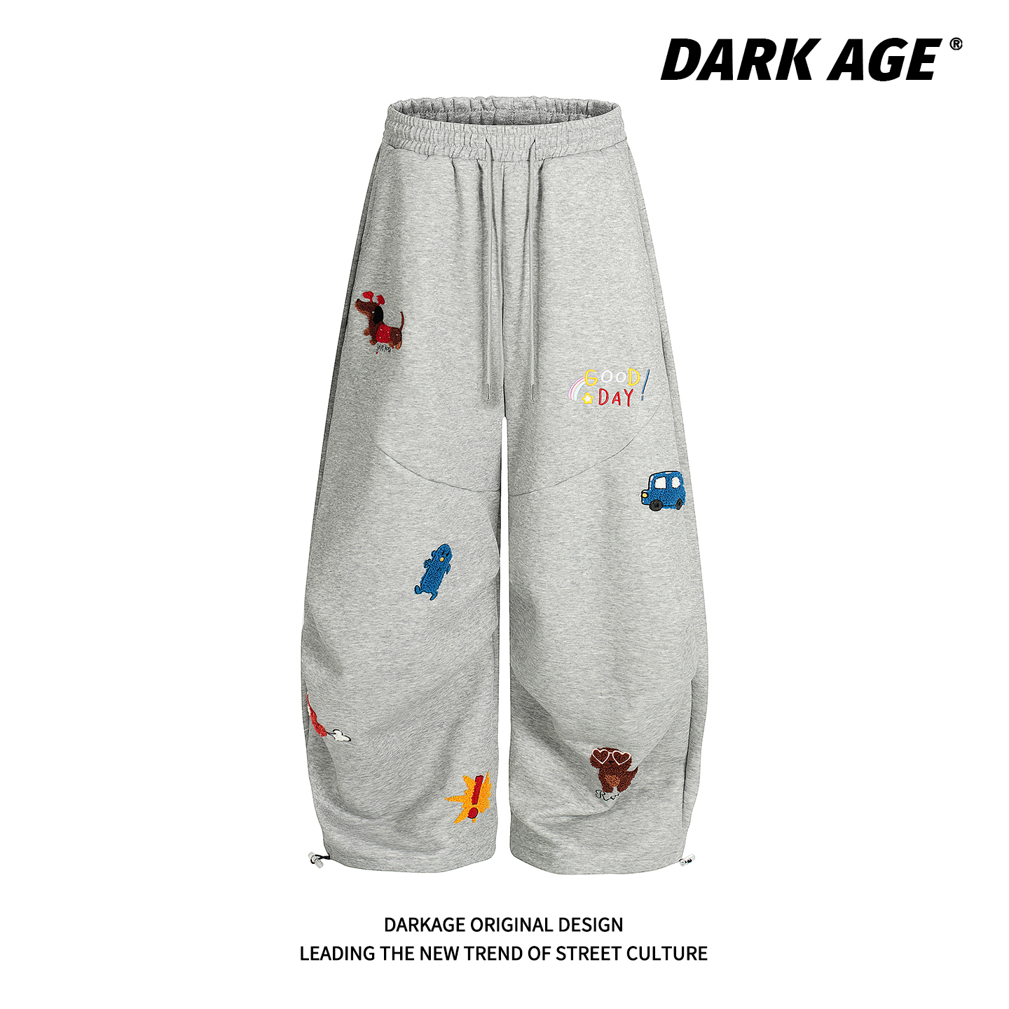 DARKAGE原创褶皱休闲长裤