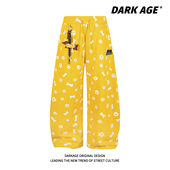 慵懒风长裤 DARKAGE美式 休闲裤 新款 可爱趣味刺绣满印小狗挂饰秋季