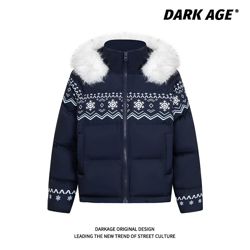 DARKAGE原创费尔岛毛领加厚外套情侣短款2025新款棉服男女款冬季,女装/女士精品,棉衣/棉服,淘宝优惠券,粉丝福利购,淘宝优惠卷