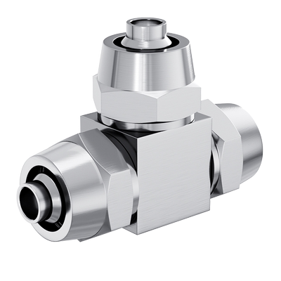 三通T型PEG6-4-6 6-8-6 12-10-12快拧变径锁母式金属气动气管接头