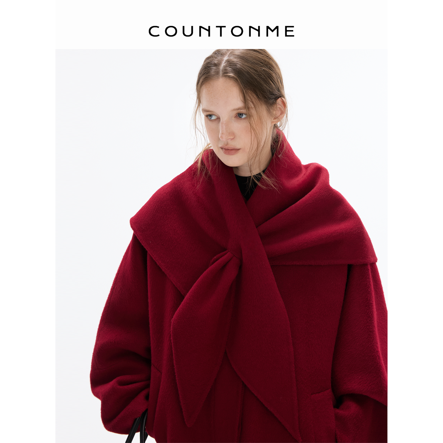 COUNTONME 时髦造型/羊毛慵懒北欧风简约三角巾围巾披肩