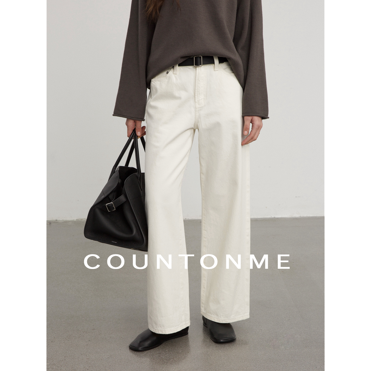 COUNTONME 春季新款直筒牛仔裤