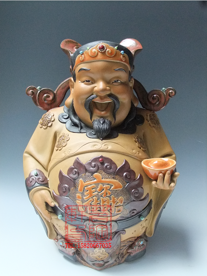 陶瓷工艺品石湾财神生意兴隆