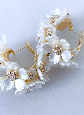 RTZHANG法式浪漫复古花朵耳环女气质夸张个性高级感时尚耳钉耳饰