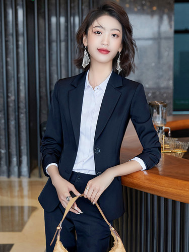 职业装西服套装长裤长袖免烫抗皱