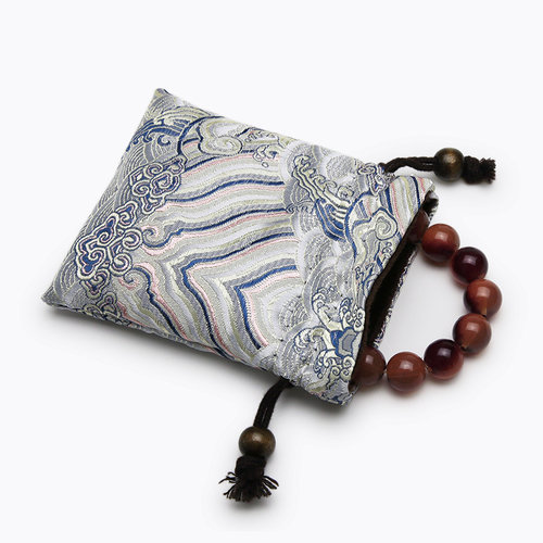 刺绣中国风锦囊高档文玩绒布束口抽绳福袋珠宝首饰水晶收纳小袋子