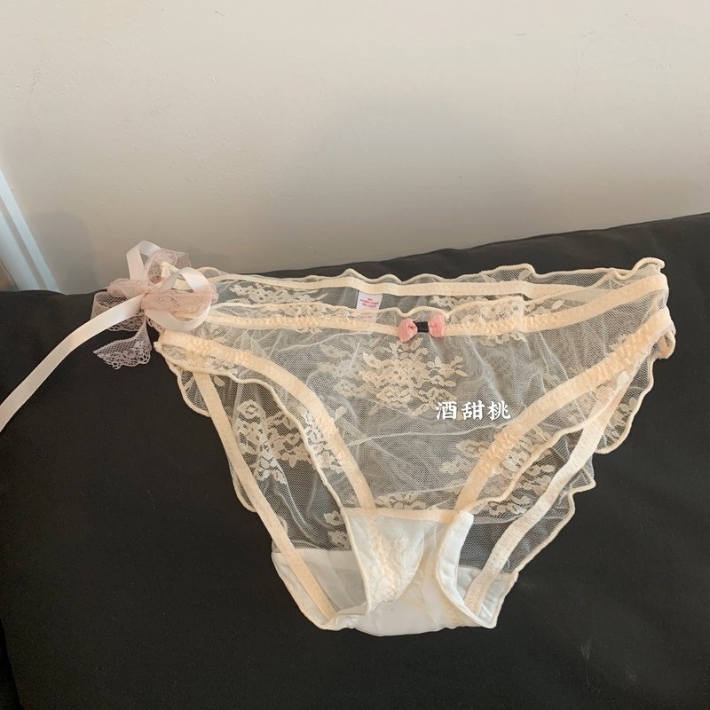 解开蝴蝶结 性感纯欲风系带内裤女蕾丝细绑带网纱低腰三角裤,女士内衣/男士内衣/家居服,女三角裤,淘宝优惠券,粉丝福利购,淘宝优惠卷