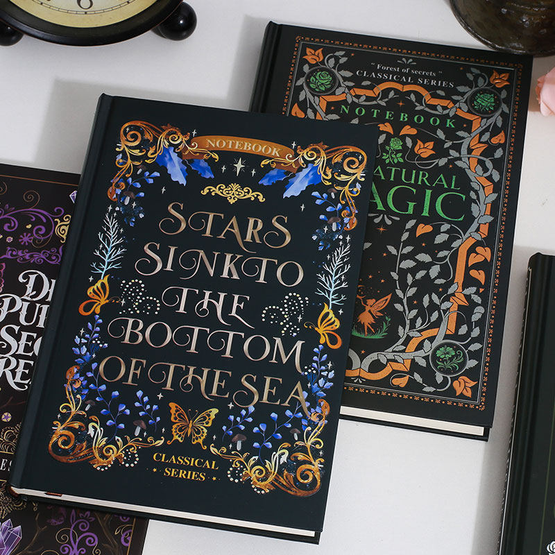 森林秘境精装本彩页笔记本高颜值复古插画学生硬面网红文艺日记本