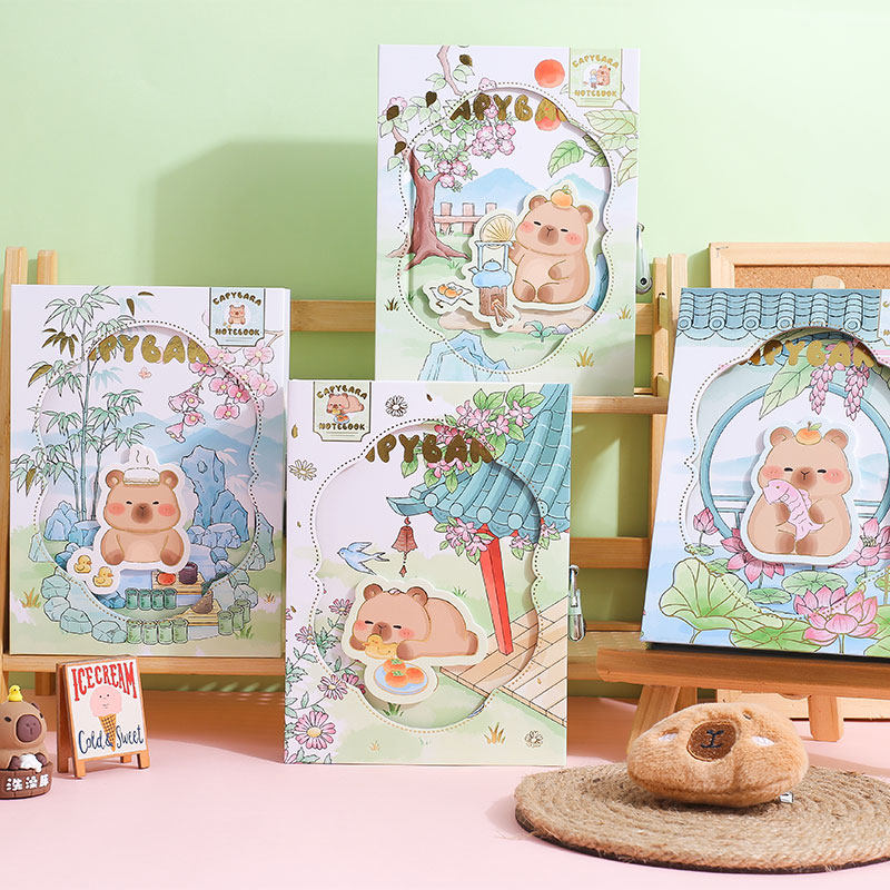 国风水豚卡皮巴拉密码锁本古风烫金封面彩页礼盒本高颜值可爱锁本,文具电教/文化用品/商务用品,手帐/日程本/计划本,淘宝优惠券,粉丝福利购,淘宝优惠卷