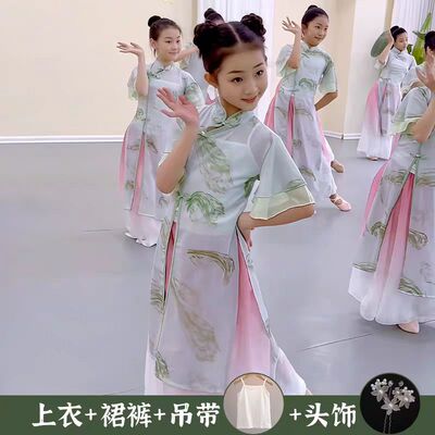 小船谣冠玉儿童古典舞演出旗袍