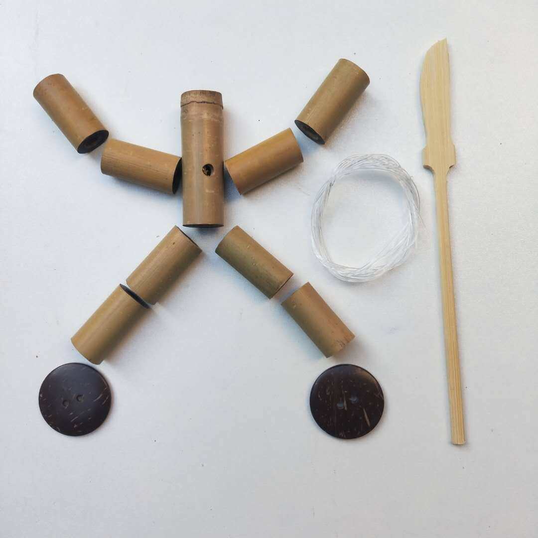 自制竹节人手工作业玩具学生教具材料包半成品竹子pk桌伸缩模型