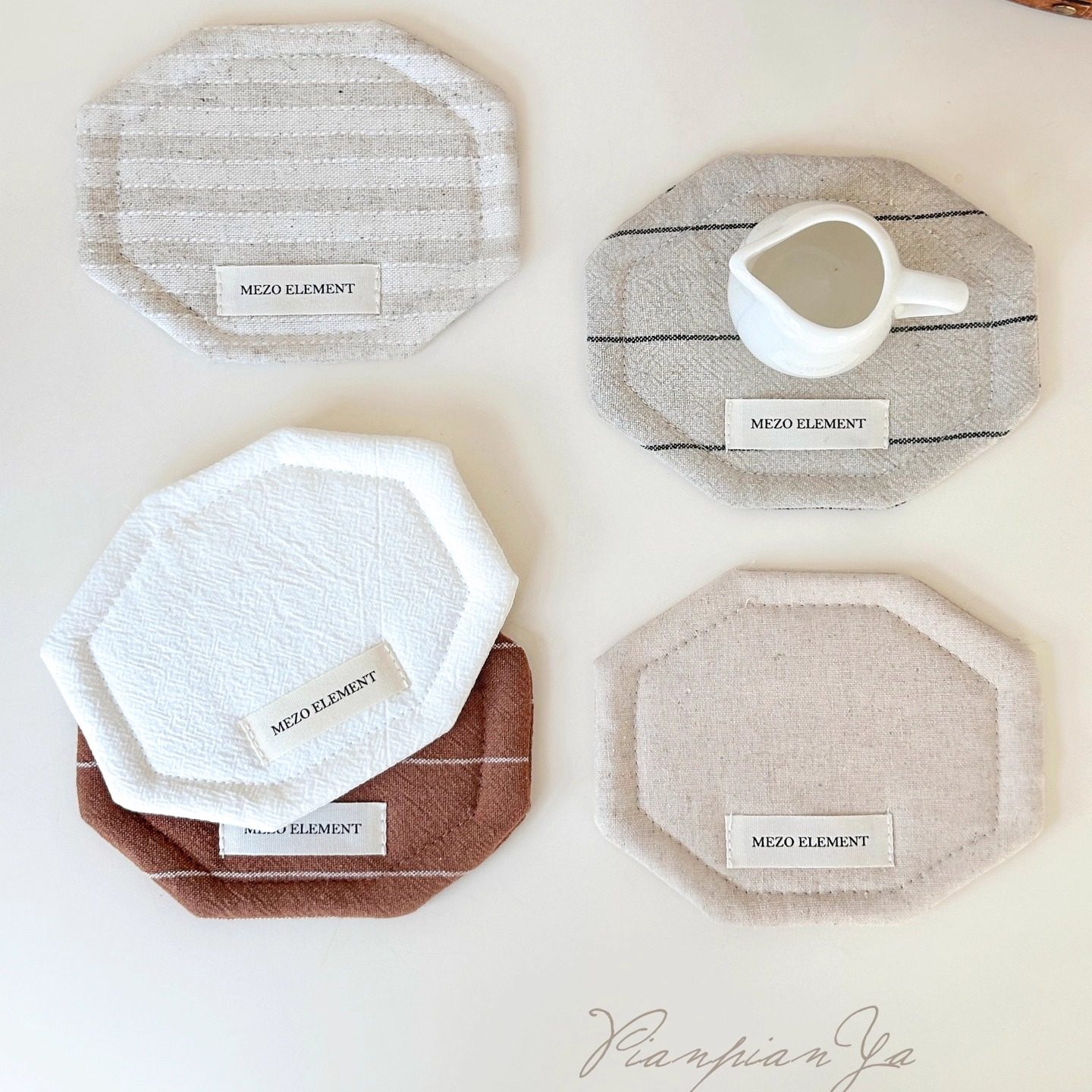 日式简约棉麻八角隔热垫家用ins亚麻防烫茶杯垫咖啡杯垫拍照道具,餐饮具,杯垫,淘宝优惠券,粉丝福利购,淘宝优惠卷
