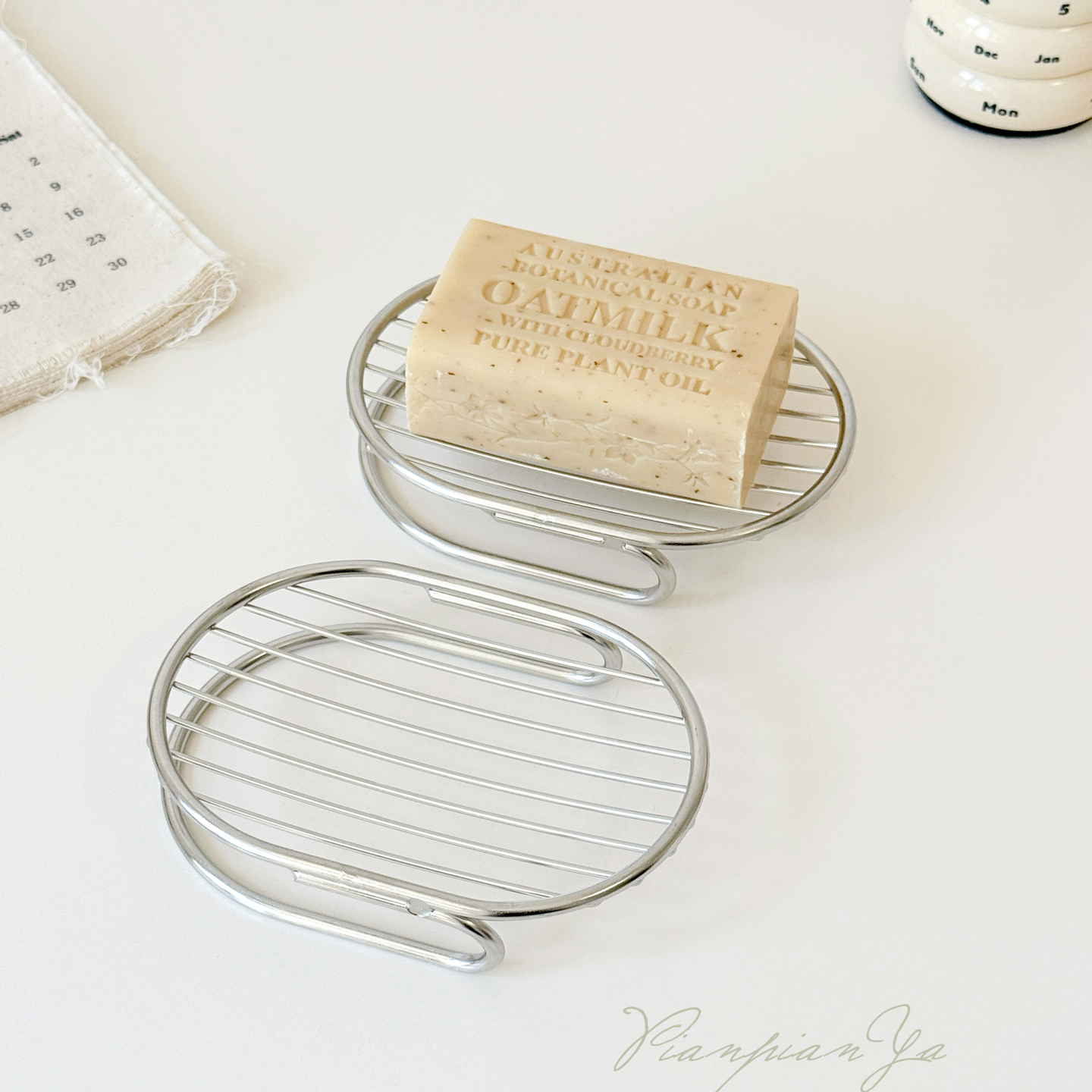 Ins风椭圆肥皂架304不锈钢浴室台面香皂沥水架创意浴室肥皂架子