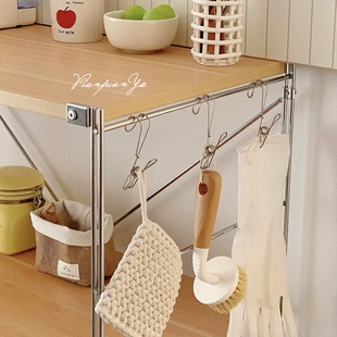 韩系不锈钢挂钩夹子厨房浴室收纳夹子户外防风晾晒夹固定夹长尾夹