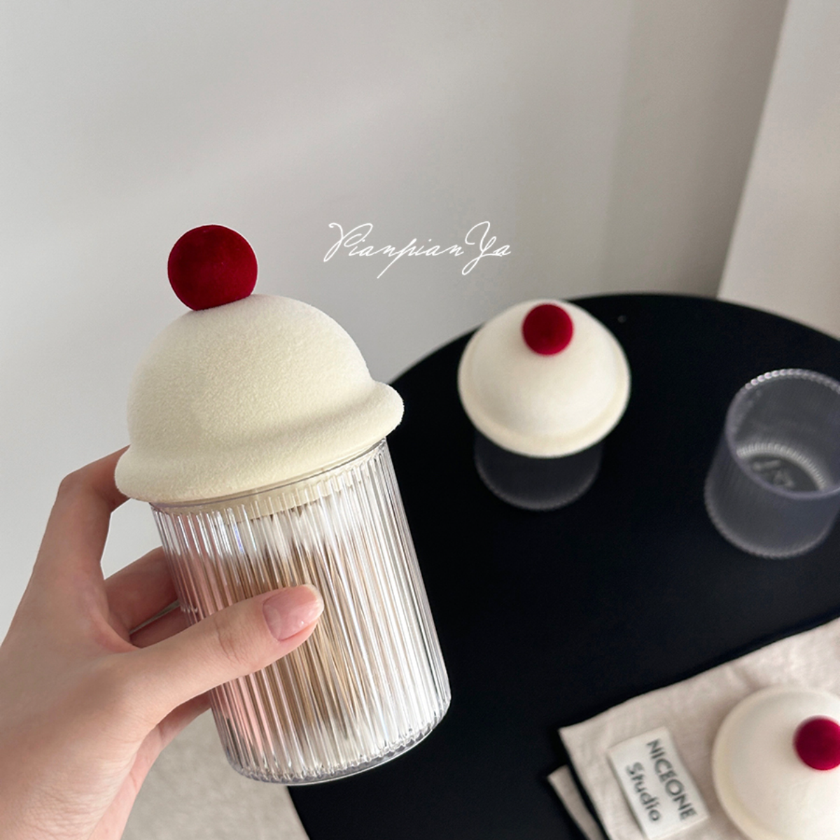 创意小礼帽透明牙签盒餐厅桌面带盖牙线盒棉签卸妆棉收纳盒收纳罐,收纳整理,桌面收纳盒,淘宝优惠券,粉丝福利购,淘宝优惠卷