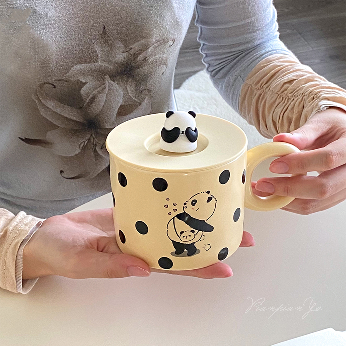 奶油风情侣马克杯咖啡杯