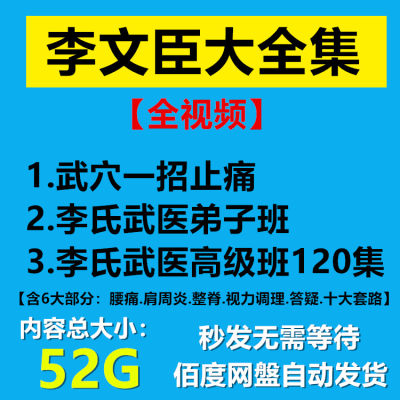 李文臣大全集李氏武医高级班十大套路弟子班视频课程中医教程