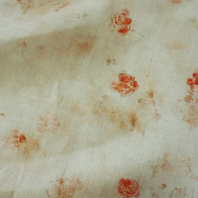 原创数码印花纯亚麻麻布服装面料