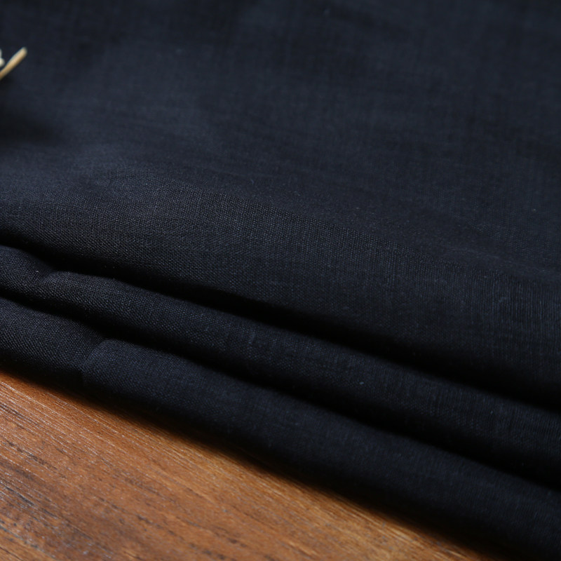 100支高支打底苎麻面料内衬裙吊带纯色复古麻料夏季薄料(黑色)