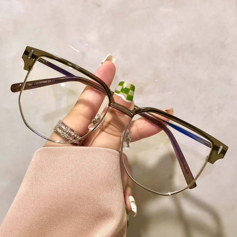 半框眼镜女近视可配有度数镜片