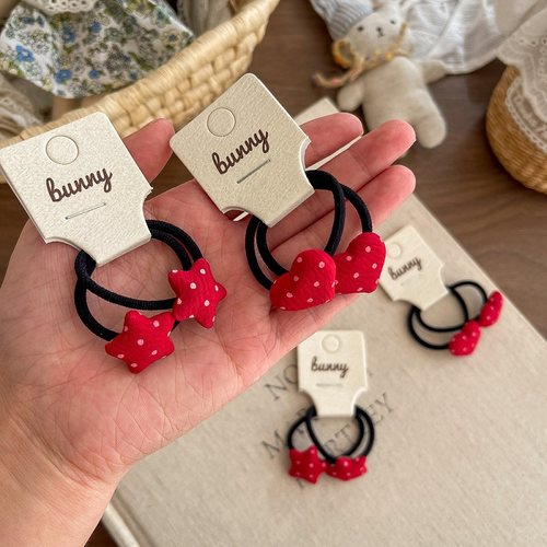 拉夏莉亚儿童红色过年发圈