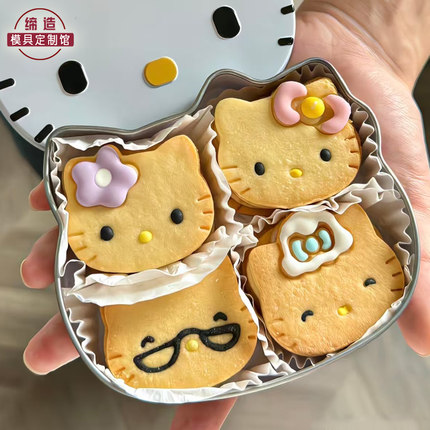 hellokitty饼干模具3d立体按压式kt猫曲奇翻糖家用印花烘焙工具