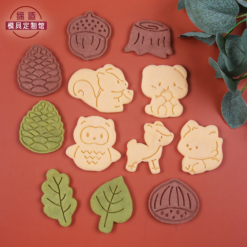 网红栗子卡通饼干模具枫叶松鼠