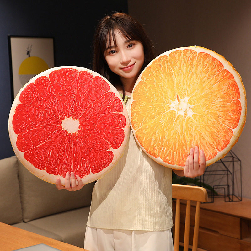 仿真水果抱枕坐垫圆垫记忆棉久坐屁垫办公室椅子垫靠背靠垫可拆洗