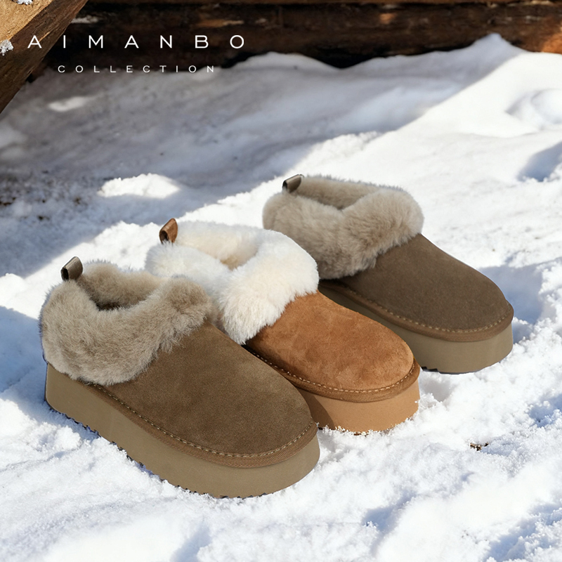 漫步佳人2025冬季新品厚底加绒雪地靴保暖毛毛鞋加厚舒适棉鞋女鞋