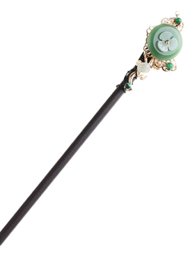 凤仪（饰品）平安扣簪子岫玉发钗