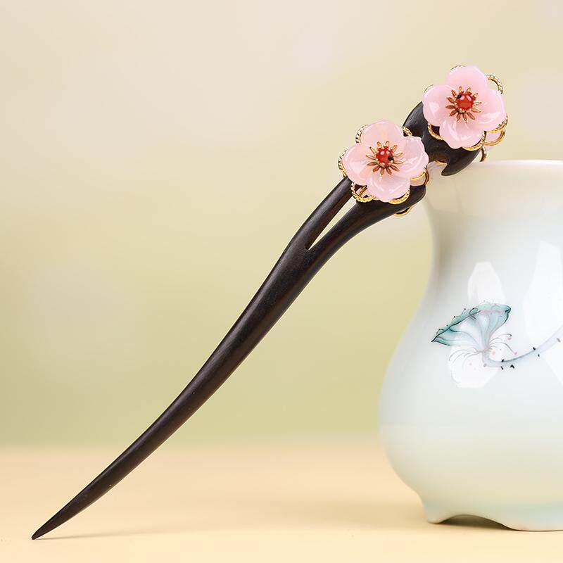 新款黑檀木发簪古典汉服头饰女古风步摇流苏发饰中国风手工饰品女