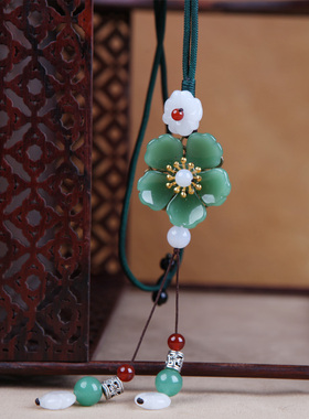凤仪（饰品）民族风玛瑙长款毛衣链时尚百搭配饰挂件女项链绿色