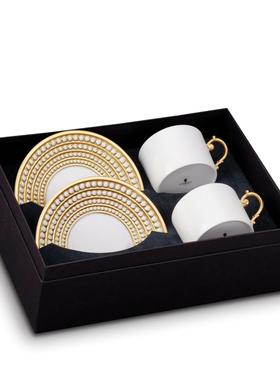 现货秒发L'OBJET进口手工低调奢华白色碗珍珠茶杯马克杯咖啡杯碟