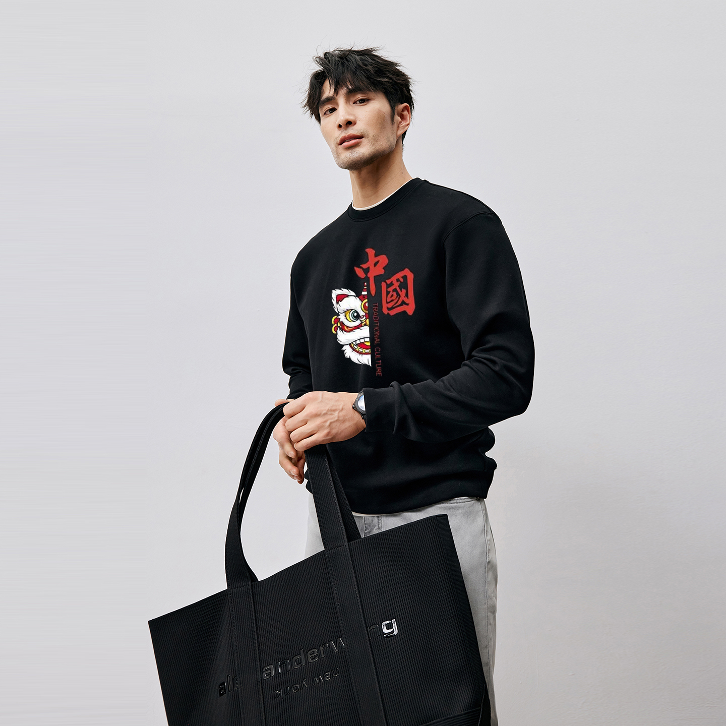 中国风国潮卫衣男潮冬季加绒加厚