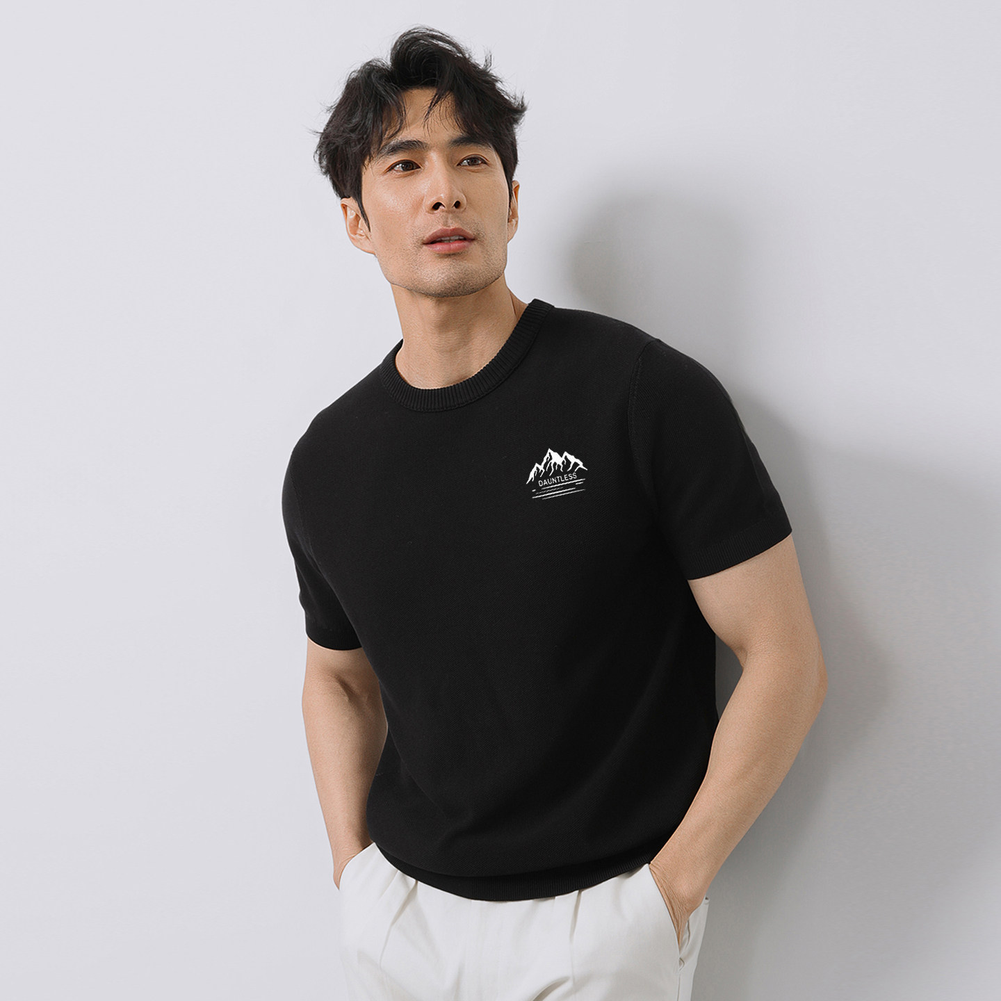 夏季冰丝短袖T恤男宽松大码