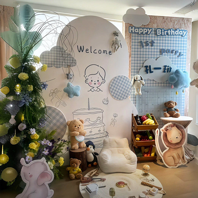 韩系一周岁礼生日布置场景装饰男女宝宝宴ins风氛围感kt板背景墙,节庆用品/礼品,装扮布置套餐,淘宝优惠券,粉丝福利购,淘宝优惠卷
