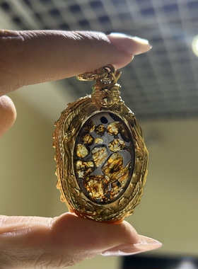 石铁橄榄陨石项链吊坠