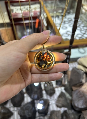 橄榄石铁陨石旋转吊坠转运吊坠