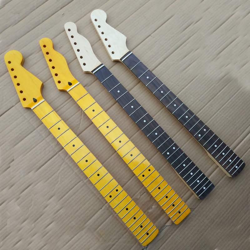 好音乐st款tele款电吉他半成品黄色琴颈 21品琴头 可定制