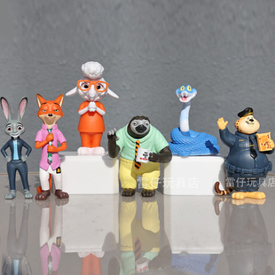 疯狂动物城2狐狸尼克兔朱迪豹子警官盖芮闪电树懒桌面公仔摆件